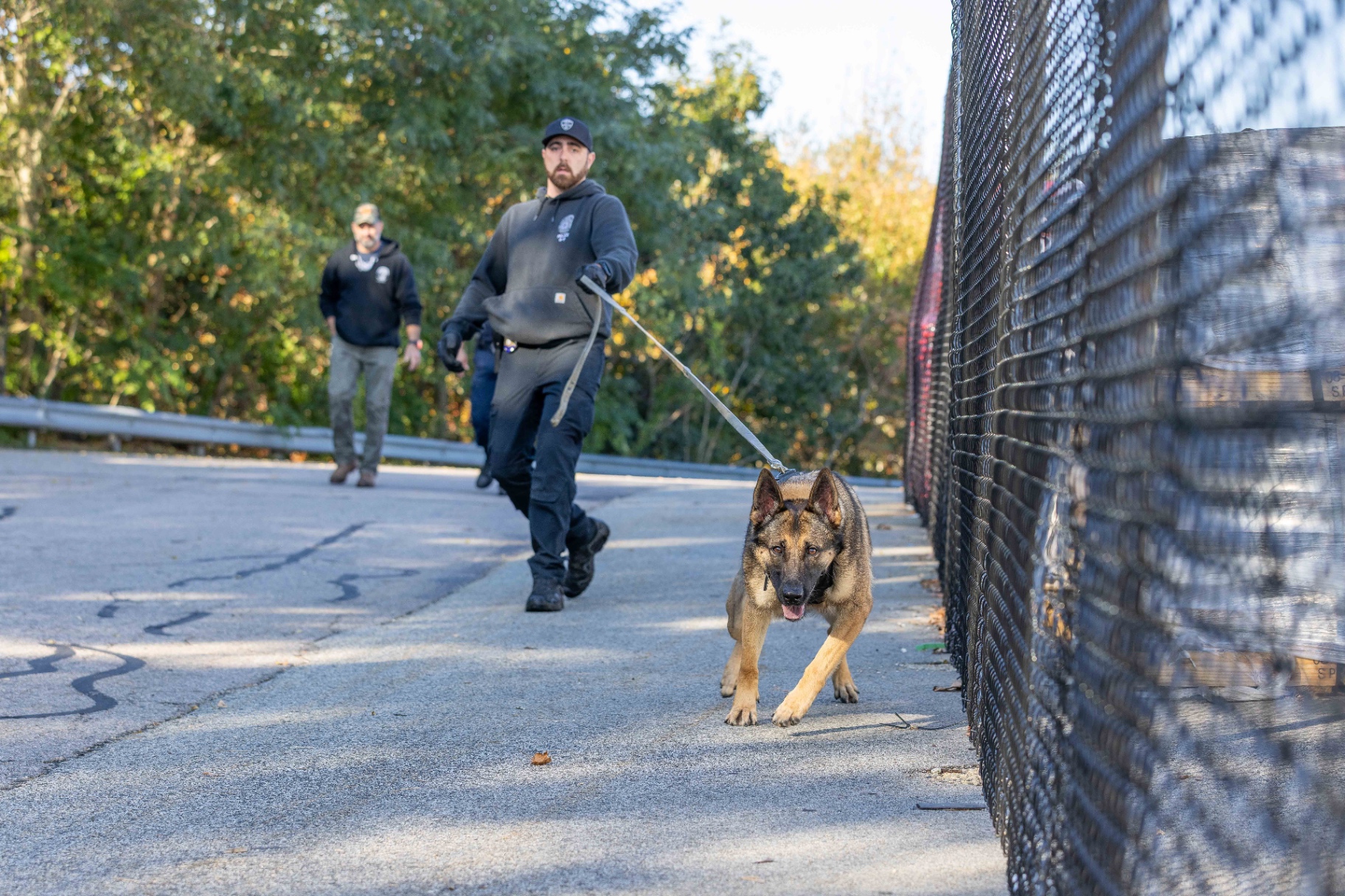 K-9 team on patrol training
